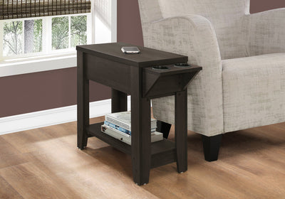 Accent Table - 23"H / Cappuccino With A Glass Holder - I 3197