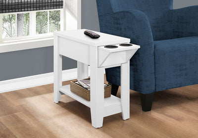 Accent Table - 23"H / White With A Glass Holder - I 3199