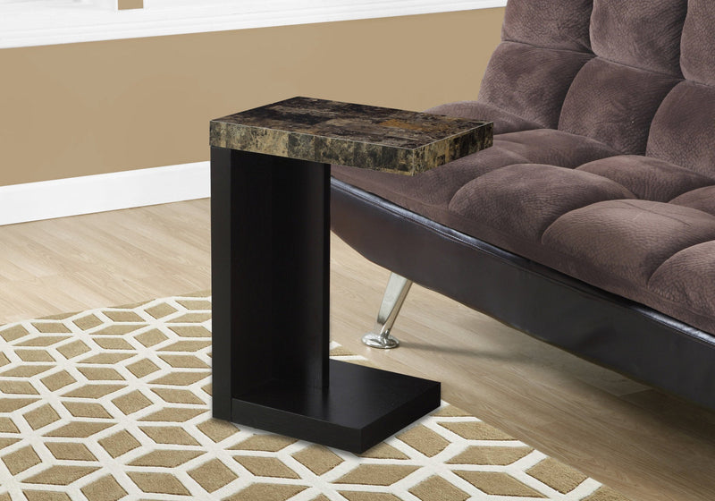 Accent Table - Cappuccino / Marble-Look Top - I 3212