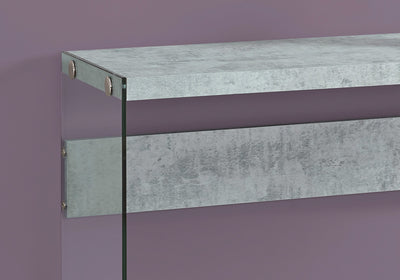 Accent Table - 44"L / Grey Cement / Tempered Glass - I 3232