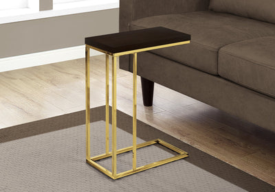 Accent Table - Cappuccino / Gold Metal - I 3235