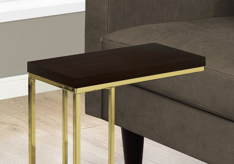 Accent Table - Cappuccino / Gold Metal - I 3235