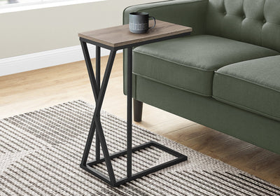 Accent Table - 25"H / Dark Taupe / Black Metal - I 3249