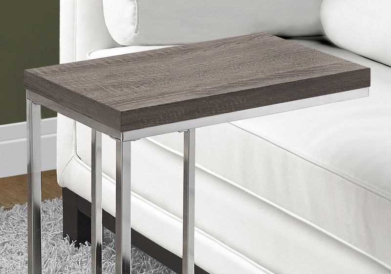 Accent Table - Dark Taupe With Chrome Metal - I 3253