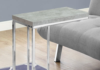 Accent Table - Grey Cement With Chrome Metal - I 3372