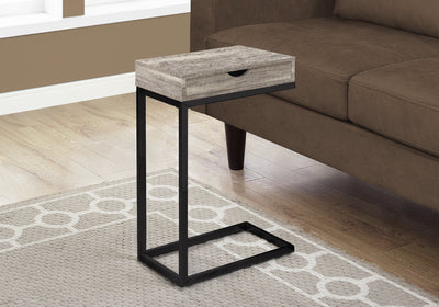 Accent Table - Taupe Reclaimed Wood-Look / Black / Drawer - I 3408