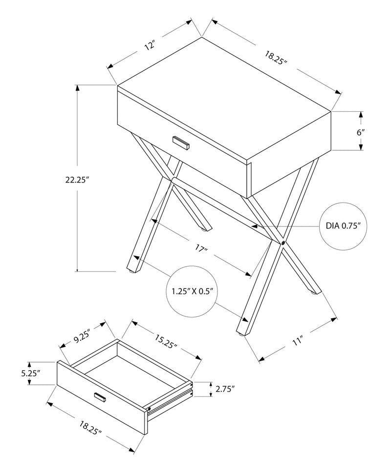 Accent Table - 24"H / Brown Reclaimed Wood / Black Metal - I 3450