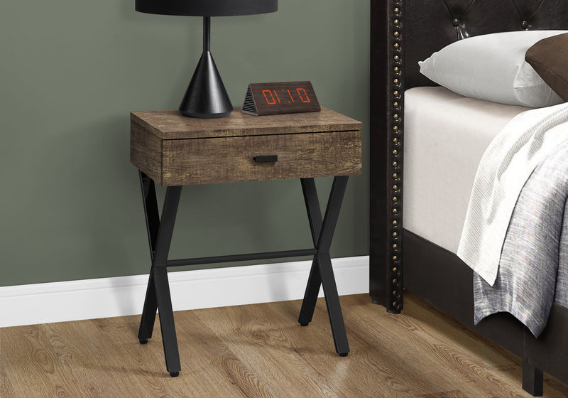 Accent Table - 24"H / Brown Reclaimed Wood / Black Metal - I 3450