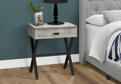 Accent Table - 24"H / Grey Reclaimed Wood / Black Metal - I 3451