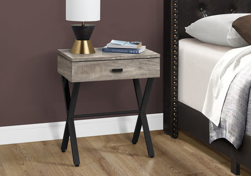 Accent Table - 24"H / Taupe Reclaimed Wood / Black Metal - I 3452