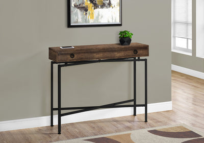 Accent Table - 42"L / Brown Reclaimed Wood/ Black Console - I 3453