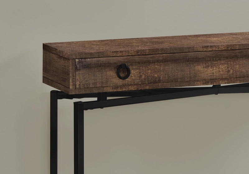 Accent Table - 42"L / Brown Reclaimed Wood/ Black Console - I 3453