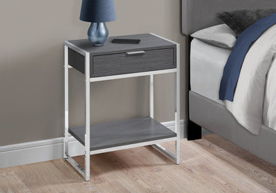 Accent Table - 24"H / Grey / Chrome Metal - I 3484