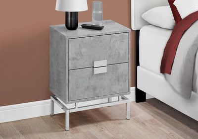 Accent Table - 24"H / Grey Cement / Chrome Metal - I 3491