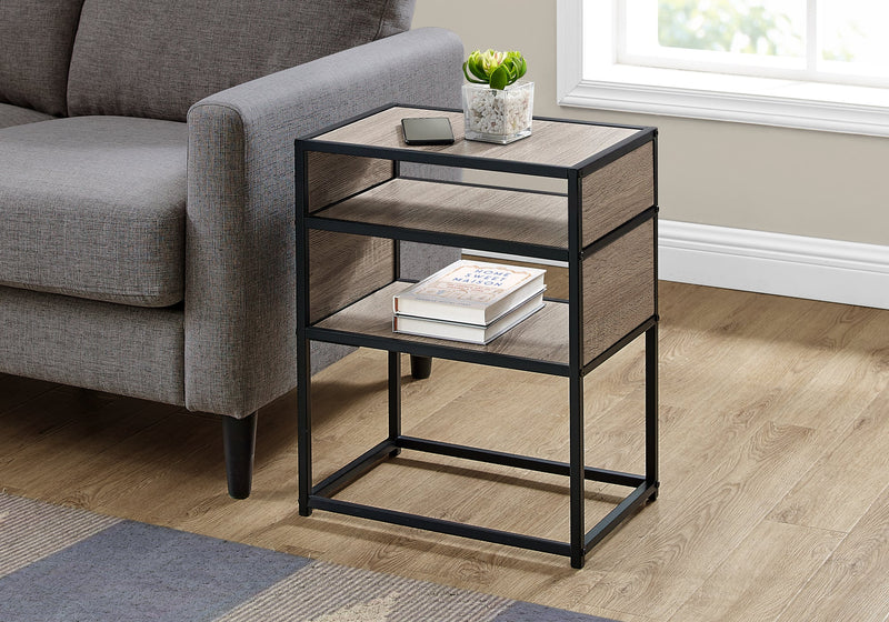 Accent Table - 22"H / Dark Taupe / Black Metal - I 3507