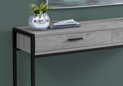 Accent Table - 48"L / Grey / Black Metal Hall Console - I 3510
