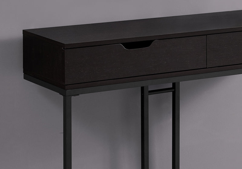 Accent Table - 42"L / Cappuccino / Black Hall Console - I 3517