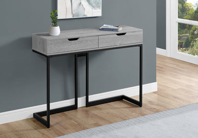 Accent Table - 42"L / Grey/ Black Metal Hall Console - I 3519