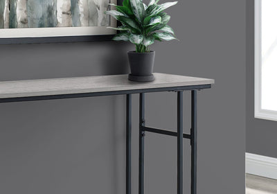 Accent Table - 48"L / Grey / Black Metal Hall Console - I 3576