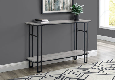 Accent Table - 48"L / Grey / Black Metal Hall Console - I 3576