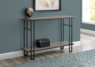Accent Table - 48"L / Taupe / Black Metal Hall Console - I 3577