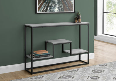 Accent Table - 48"L / Grey / Black Metal Hall Console - I 3580