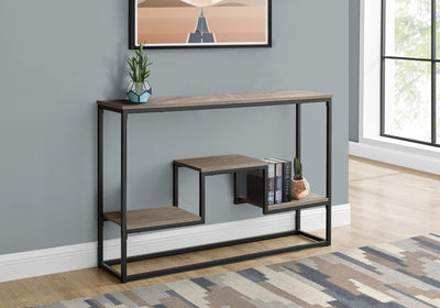 Accent Table - 48"L / Taupe / Black Metal Hall Console - I 3581