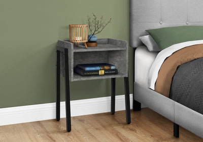Accent Table - 23"H / Grey Stone-Look / Black Metal - I 3584