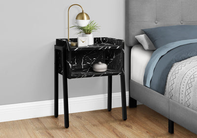 Accent Table - 23"H / Black Marble / Black Metal - I 3590