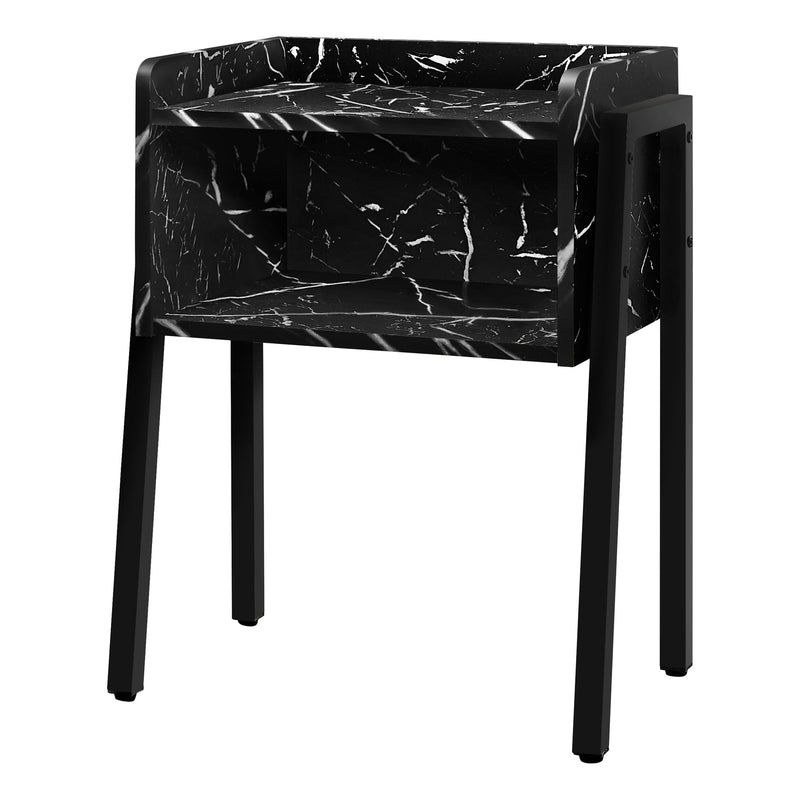 Accent Table - 23"H / Black Marble / Black Metal - I 3590