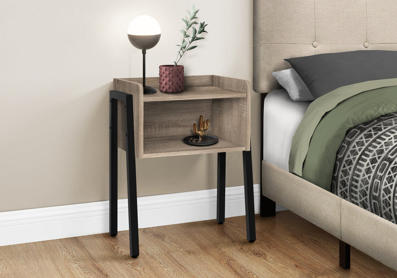 Accent Table - 23"H / Dark Taupe / Black Metal - I 3592
