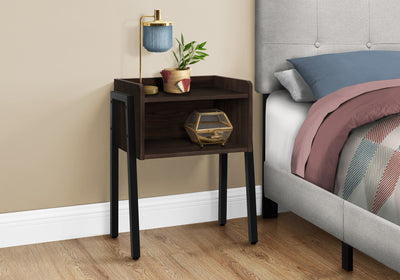 Accent Table - 23"H / Espresso / Black Metal - I 3593