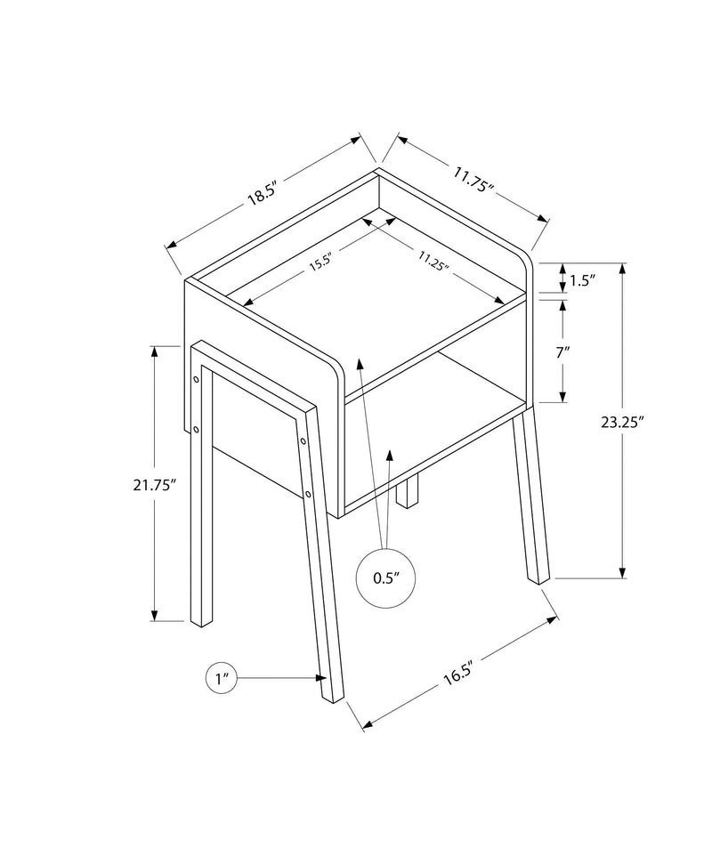 Accent Table - 23"H / Espresso / Black Metal - I 3593