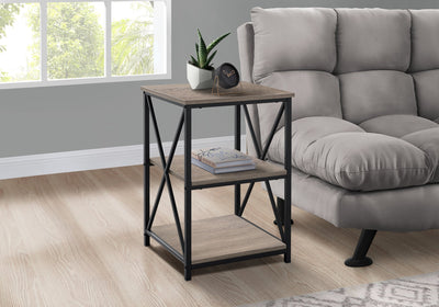 Accent Table - 26"H / Dark Taupe / Black Metal - I 3597