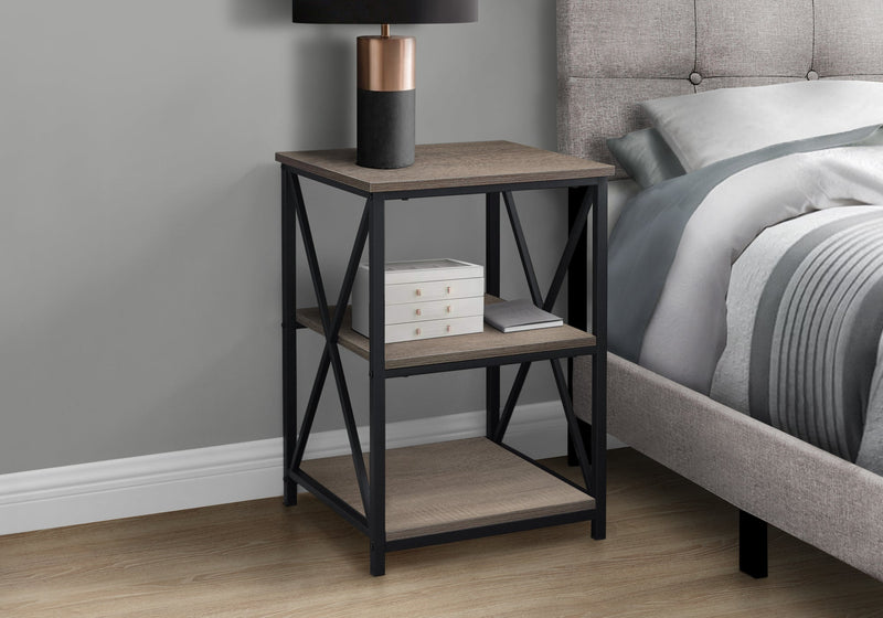 Accent Table - 26"H / Dark Taupe / Black Metal - I 3597