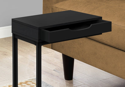 Accent Table - Black / Black Metal With A Drawer - I 3600