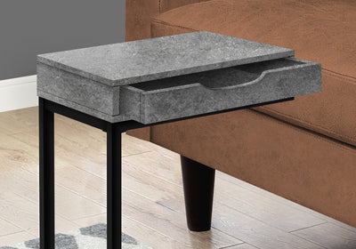 Accent Table - Grey Stone-Look / Black Metal - I 3603