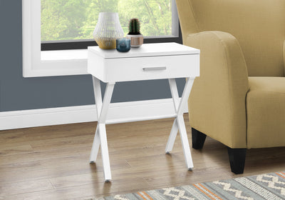 Accent Table - 24"H / White / White Metal - I 3606