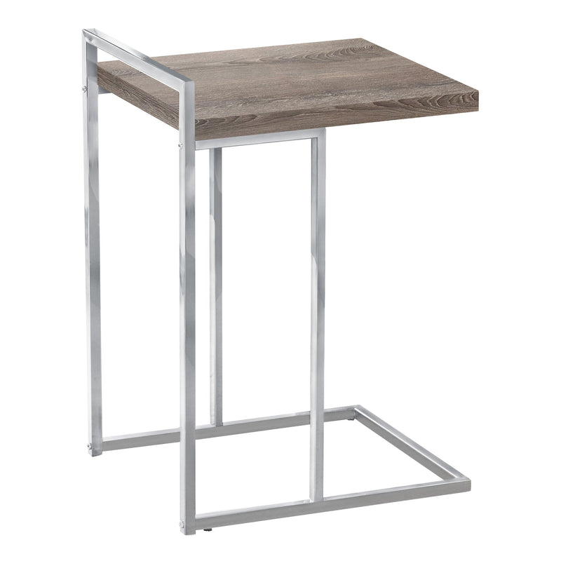 Accent Table - 25"H / Dark Taupe / Chrome Metal - I 3638