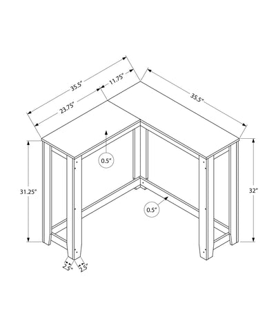 Accent Table - 36" / Dark Taupe Corner Console - I 3659