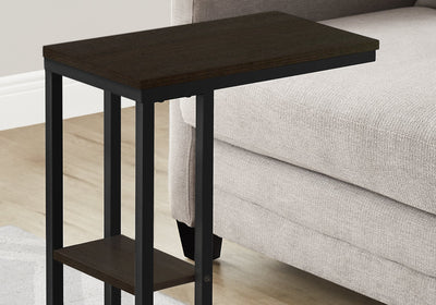 Accent Table - 25"H / Espresso / Black Metal - I 3670