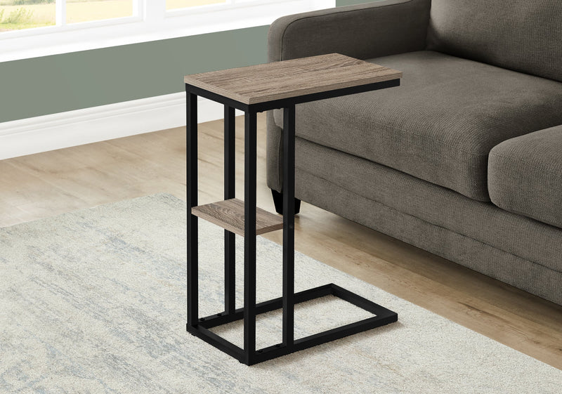 Accent Table - 25"H / Dark Taupe / Black Metal - I 3672