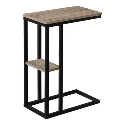 Accent Table - 25"H / Dark Taupe / Black Metal - I 3672