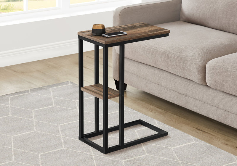 Accent Table - 25"H / Brown Reclaimed-Look / Black Metal - I 3673