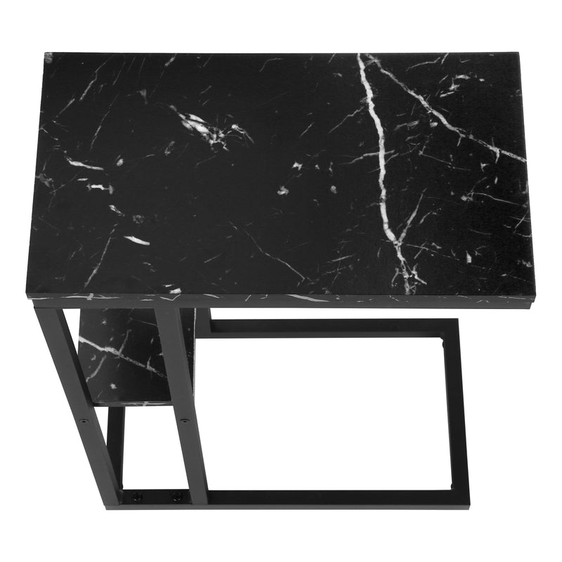 Accent Table - 25"H / Black Marble / Black Metal - I 3674