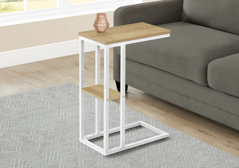 Accent Table - 25"H / Natural / White Metal - I 3677