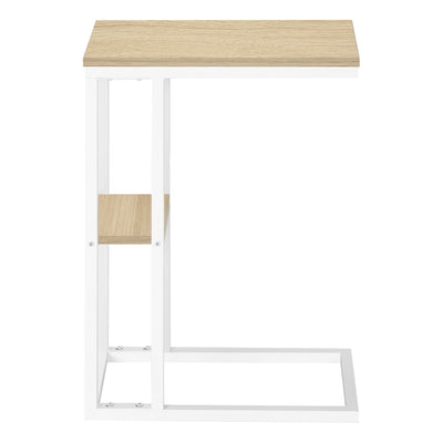 Accent Table - 25"H / Natural / White Metal - I 3677