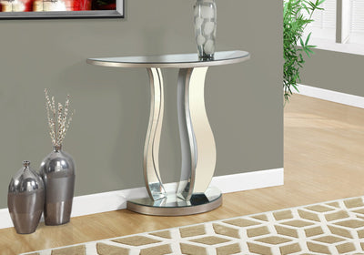 Accent Table - 36"L / Brushed Silver / Mirror - I 3727