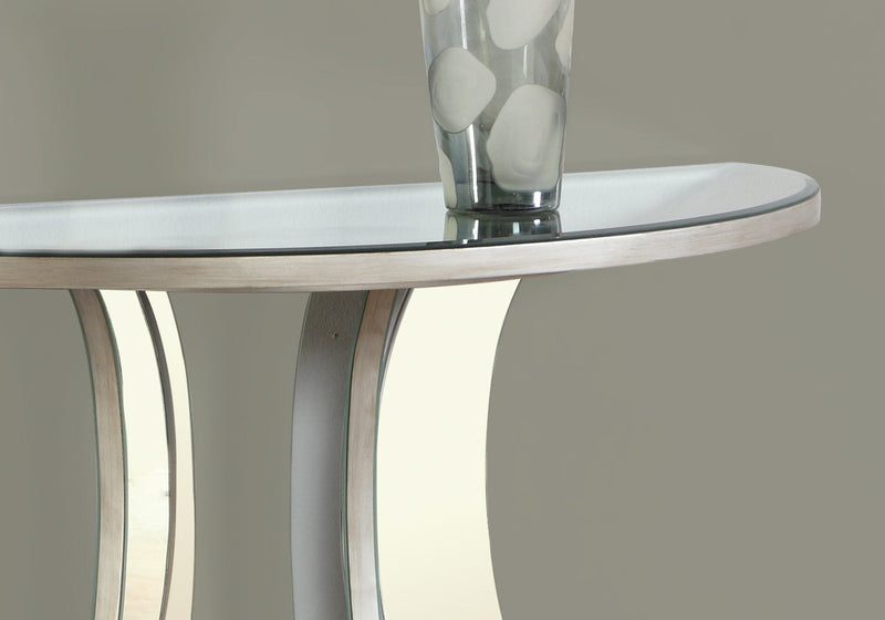 Accent Table - 36"L / Brushed Silver / Mirror - I 3727