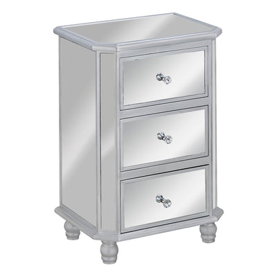 Accent Table - 28"H / Mirror / Silver With Storage - I 3732